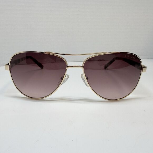 Ted Baker TB130 LGD Metal Frame Tortoise Arm Aviator Sunglasses 57 14 135 Unisex main image 6